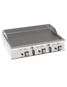 Fry-Top a gas da banco, 3 zone cottura, piastra liscia cm 113x69, potenza gas Kw 24 - cm 120x90x28h