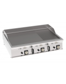 Fry-Top a gas da banco, 3 zone cottura - piastra 1/3 rigata + 2/3 liscia, dim. piastra cm 113x69 - gas Kw 24 - cm 120x90x28h