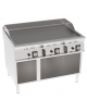 Fry-Top a gas su vano aperto, 3 zone cottura, piastra liscia cm 113x69, potenza gas Kw 24 - cm 120x90x90h