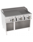 Fry-Top a gas su vano aperto - piastra 1/3 rigata + 2/3 liscia - zona cattura cm 113x69 - potenza gas Kw 24 - cm 120x90x90h