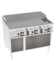 Fry-Top a gas su vano aperto, 3 zone cottura, piastra liscia cromata cm 113x69, potenza gas Kw 24 - cm 120x90x90h