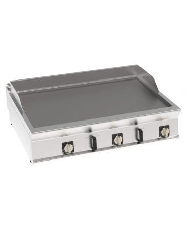 Fry-Top elettrico da banco - 3 zone cottura - piastra liscia cm 113x69 - trifase Kw 18 - cm 120x90x28h