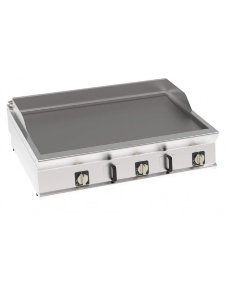 Fry-Top elettrico da banco - 3 zone cottura - piastra liscia cm 113x69 - trifase Kw 18 - cm 120x90x28h