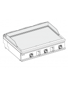 Fry-Top elettrico da banco - 3 zone cottura - piastra liscia cm 113x69 - trifase Kw 18 - cm 120x90x28h