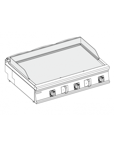 Fry-Top elettrico da banco - 3 zone cottura - piastra liscia cm 113x69 - trifase Kw 18 - cm 120x90x28h