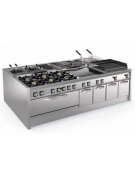 Fry top elettrico su vano aperto, piastra 2/3 liscia + 1/3 rigata - con controllo elettronico - trifase 18kw - cm 120x90x90h