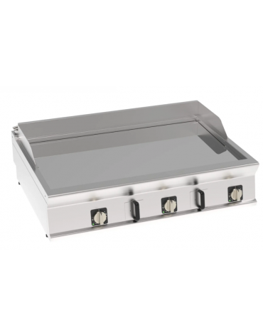 Fry-Top elettrico da banco - 3 zone cottura - piastra liscia cromata cm 113x69 - trifase Kw 18 - cm 120x90x28h