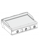 Fry-Top elettrico da banco - 3 zone cottura - piastra liscia cromata spazzolata cm 113x69 - trifase Kw 18 - cm 120x90x28h