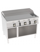 Fry-Top elettrico su vano aperto - piastra liscia cromata, zona cottura cm 113x69 - trifase Kw 18 - cm 120x90x90h