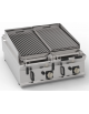 Griglia gas a pietra lavica da banco - 2 griglie inox cm 62x36 cad. - potenza gas totale Kw 20 - cm 80x90x28h