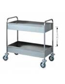 Carrello di servizio in acciaio inox da sbarazzo 2 piani insonorizzati cm 101x57x97h