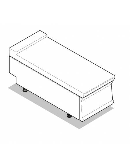 Piano di lavoro neutro da banco, in acciaio inox - senza cassetto - cm 20x90x28h