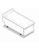 Piano di lavoro neutro da banco, in acciaio inox - cm 25x90x28h
