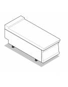 Piano di lavoro neutro da banco, in acciaio inox - cm 45x90x28h