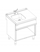 Lavello in acciaio inox su vano aperto - compreso di rubinetto - cm 80x90x90h