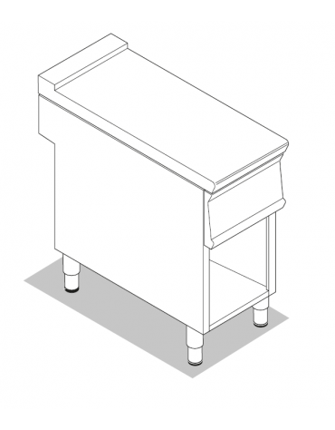 Piano di lavoro neutro in acciaio inox AISI 304 su vano aperto - senza cassetto - cm 55x90x90h