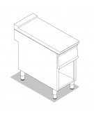 Piano di lavoro neutro in acciaio inox AISI 304 su vano aperto - senza cassetto - cm 60x90x90h