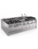 Piano di lavoro neutro in acciaio inox AISI 304 su vano aperto - senza cassetto - cm 60x90x90h