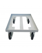 Carrello acciaio per trasporto di 2 contenitori 400x300 o 1 contenitore 600x400  - 4 Ruote Girevoli - dim. interne cm 60x40x13h