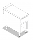 Piano di lavoro neutro in acciaio inox AISI 304 su vano aperto - senza cassetto - cm 45x90x90h