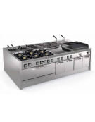 Piano di lavoro neutro in acciaio inox AISI 304 su vano aperto - senza cassetto - cm 45x90x90h