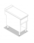 Piano di lavoro neutro in acciaio inox AISI 304 su vano aperto - senza cassetto - cm 50x90x90h