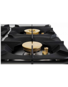 Cucina a gas 3 fuochi in acciaio Inox su vano aperto, con piano ermetico - potenza fuochi 3x11kw - cm 120x45x90h