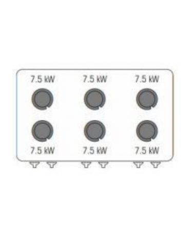 Cucina a gas 6 fuochi da banco in acciaio Inox con piano ermetico - potenza fuochi 6x7,5kw - cm 120x70x28h