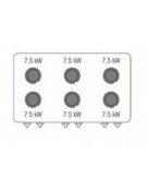 Cucina a gas 6 fuochi in acciaio Inox su vano aperto, con piano ermetico - potenza fuochi 6x7,5kw - cm 120x70x90h