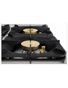 Cucina a gas ermetica 6 fuochi, 6x7,5kw - su forno a gas statico GN 2/1, camera cm 57,5x65x30 - cm 120x70x90h