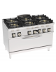 Cucina a gas ermetica 6 fuochi, potenza 6x7,5kw - su forno a gas statico full size - cm 120x70x90h