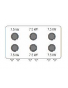 Cucina a gas ermetica 6 fuochi, potenza 6x7,5kw - su forno a gas statico full size - cm 120x70x90h