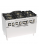 Cucina a gas ermetica 6 fuochi, potenza 6x7,5kw - su forno a gas statico full size e Grill elettrico - cm 120x70x90h