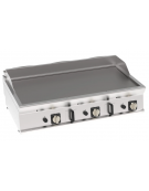 Fry-Top a gas da banco, 3 zone cottura, piastra liscia cm 113x56, potenza gas Kw 21,6 - cm 120x70x28h