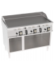 Fry-Top a gas su vano aperto, 3 zone cottura, piastra liscia cromata spazzolata cm 113x56, potenza gas Kw 21,6 - cm 120x70x90h