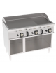 Fry-Top a gas su vano aperto - piastra 1/3 rigata + 2/3 liscia - zona cottura cm 113x56 - potenza gas Kw 21,6 - cm 120x70x90h