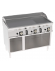 Fry-Top a gas su vano aperto, 2/3 liscio + 1/3 rigato cromato spazzolato - zona cottura cm 113x56 - gas Kw 21,6 - cm 120x70x90h
