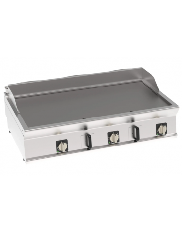 Fry-Top elettrico da banco - piastra liscia, zona cottura cm 113x56 - trifase Kw 11,7 - cm 120x70x28h