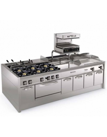 Fry-Top elettrico da banco - piastra liscia, zona cottura cm 113x56 - trifase Kw 11,7 - cm 120x70x28h