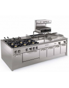 Fry-Top elettrico da banco - piastra 1/3 rigata + 2/3 liscia, zona cottura cm 113x56 - trifase Kw 11,7 - cm 120x70x28h