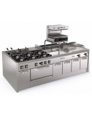 Fry-Top elettrico su vano aperto, 3 zone cottura, piastra liscia cromata - con controllo elettronico - cm 120x70x90h