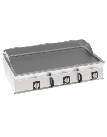 Fry-Top elettrico da banco - piastra liscia cromata, zona cottura cm 113x56 - trifase Kw 11,7 - cm 120x70x28h