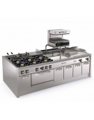 Fry-Top elettrico da banco - piastra liscia cromata, zona cottura cm 113x56 - trifase Kw 11,7 - cm 120x70x28h