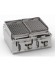 Griglia gas a pietra lavica da banco - 2 griglie inox dim. cm 46×36 cad. - potenza gas totale Kw 16 - cm 80x70x28h