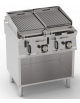 Griglia gas a pietra lavica su vano aperto - 2 griglie inox cm 46x36 cad. - potenza gas totale Kw 16 - cm 80x70x90h
