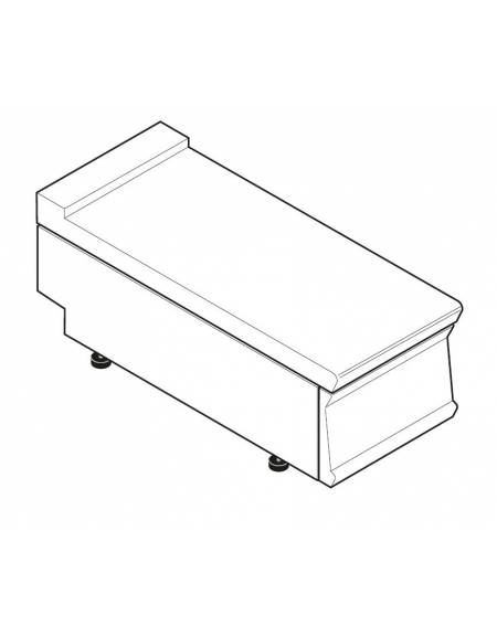 Piano di lavoro neutro da banco, in acciaio inox - senza cassetto - cm 50x70x28h