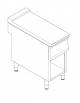Piano di lavoro neutro in acciaio inox vano aperto - senza cassetto - cm 25x70x90h