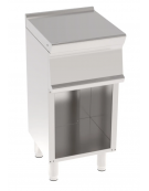 Piano di lavoro neutro in acciaio inox AISI 304 su vano aperto, senza cassetto - cm 40x45x90h