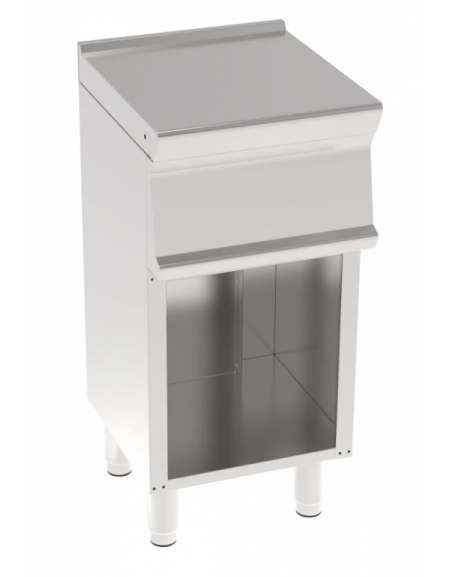 Piano di lavoro neutro in acciaio inox AISI 304 su vano aperto, senza cassetto - cm 40x45x90h