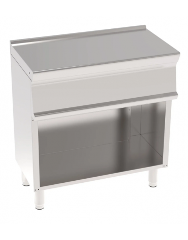 Piano di lavoro neutro in acciaio inox AISI 304 su vano aperto, senza cassetto - cm 80x45x90h